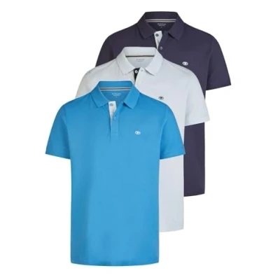 Abbildung von TOM Tailor 3 PACK Poloshirt, Herren, Größe: XXL, Vallarta blue