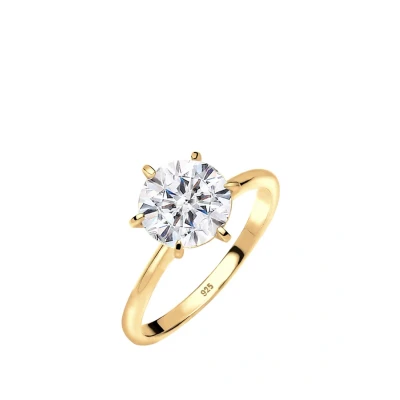 Abbildung von Elli Classic Engagement Ring goldcoloured/white, Damen, Größe: 54, Gold coloured/white