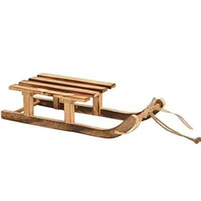 Abbildung von Deko Schlitten aus Holz geflammt Weihnachtsdekoration Winterdekoration (braun) (31 cm)