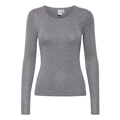 Abbildung von ICHI Ihmafa Round LS Strickpullover, Damen, Größe: XL, Grey melange