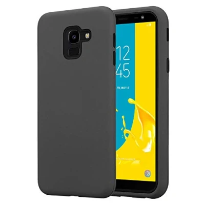 Abbildung von Cadorabo Hülle kompatibel mit Samsung Galaxy J6 2018 Schutzhülle TPU Silikon Case Outdoor Hybrid Design Anti Rutsch Slim Kratzfest Weiche Gummi Rundumschutz für in Grau