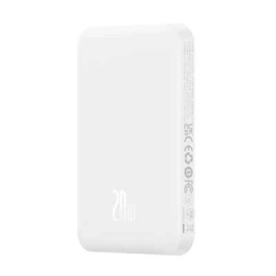 Abbildung von Baseus Power Bank Magnetic Mini Wireless Charging, PD 20W, 5000 mAh with Type C to Cable (0.3m) White EU (P10022107223 00)