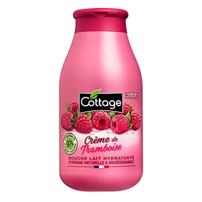 Abbildung von Cottage Duschmilch feuchtigkeitsspendend Himbeercreme 97% natürliche Inhaltsstoffe hergestellt in Frankreich 250 ml
