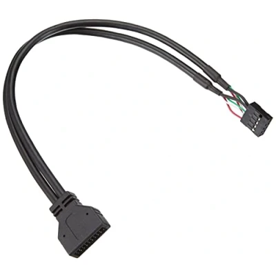 Abbildung von DeLOCK 83281 Internes USB Kabel 9 poliger Header (W) bis 19 3.0 Kopf (M) 30 cm Schwarz