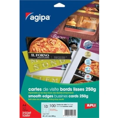 Abbildung von APLI 119471 100 Visitenkarten First Class, 89 x 51 mm, 250 g, weiß