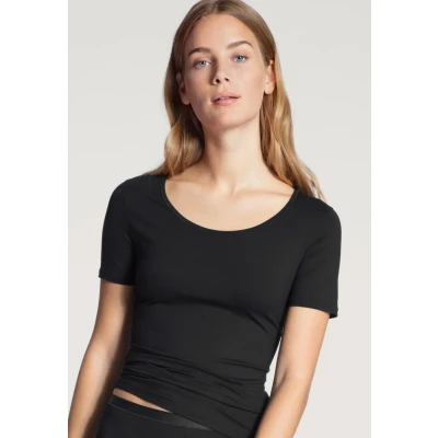 Abbildung von Calida Kurzarm Tshirt basic, Damen, Größe: Small, Schwarz