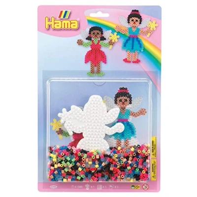 Abbildung von Hama Perlen 4205 Set Fee mit ca. 1.100 bunten Midi Bügelperlen Durchmesser 5 mm, Stiftplatte, inkl. Bügelpapier, kreativer Bastelspaß für Groß und Klein