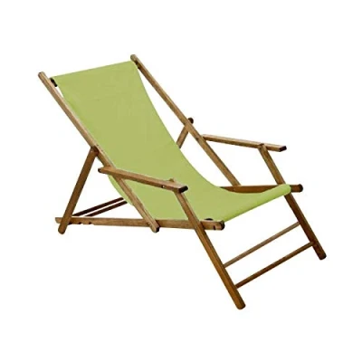 Abbildung von Jan Kurtz Maxx Deckchair Liegestuhl, pistazie Kunststoffgewebe BxHxT 64x98x112cm Gestell Teak massiv
