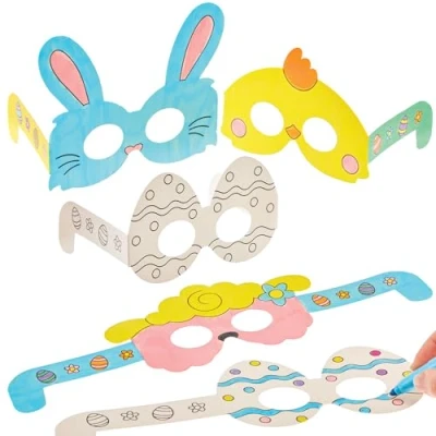 Abbildung von Baker Ross FX970 Ostereier zum Ausmalen Packung mit 12, Ostern Partybrillen für Kinder