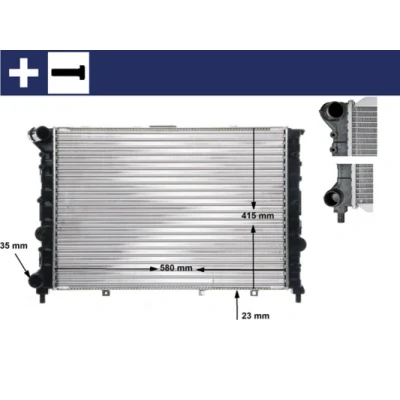 Abbildung von MAHLE ORIGINAL CR 521 000S Kühler, Motorkühlung für Fahrzeuge mit Klimaanlage 580 395 24 Schraube Kühlrippen mechanisch gefügt