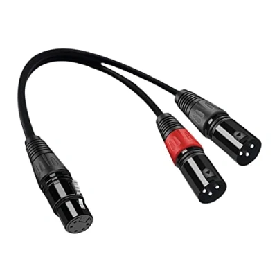 Abbildung von Perfeclan Dual DMX 3 poliger Stecker auf 5 polige XLR Buchse Kabel PVC Außenflexibles für, 1,5 Meter