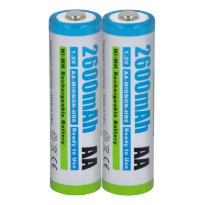 Abbildung von Akku Mignon, AA, HR6, KR6, LR6, R6, L6 NI MH 2600mAh 1.2V 2er Pack