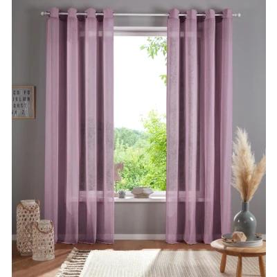 Abbildung von Home affaire Gardine &quot;Mara&quot;, (1 St.), transparent, Leinen Optik, monochrom, basic