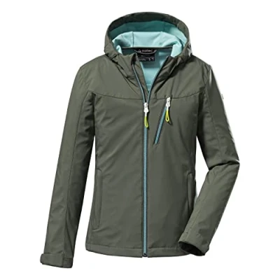 Abbildung von killtec Mädchen Softshelljacke/Outdoorjacke mit Kapuze KOS 54 GRLS SFTSHLL JCKT, helloliv, 128, 37832 000