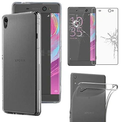 Abbildung von ebestStar Hülle für Sony Xperia XA Ultra Ultra/Dual, Silikon Handyhülle Cover, Klar TPU Schutzhülle, Slim Handy Case, Transparent + Panzer Schutz Glas