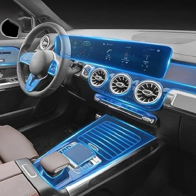 Abbildung von LAVIYE Auto Innenraum Mittelkonsole Transparent TPU Schutzfolie Anti Kratz Folie,Für Mercedes Benz AMG GLB 35 2020 2023