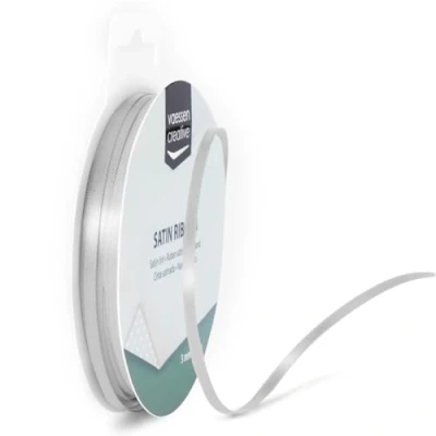 Abbildung von Vaessen Creative Satinband 3mmx10m Silber Hell