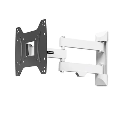 Abbildung von Hama TV Wandhalterung schwenkbar, neigbar, ausziehbar (TV 19 48 Zoll, VESA 75x75 bis 200x200, 20kg, 3 Gelenke, mit fischer Dübeln &amp; Montageanleitung) schwarz weiß