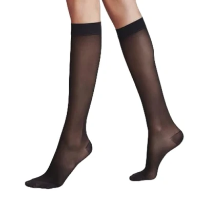 Abbildung von FALKE Damen Kniestrümpfe Energize 30 DEN W Kh transparent mit Kompression 1 Paar, Schwarz Black 3009, 39 40