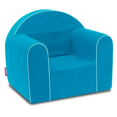 Abbildung von Mini Kindersessel Kinder Babysessel Baby Sessel Sofa Kinderstuhl Stuhl Schaumstoff Umweltfreundlich (Hellblau)