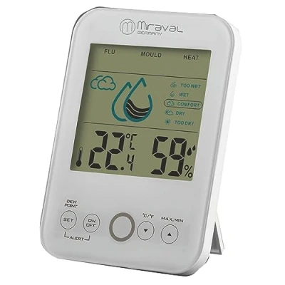 Abbildung von Miraval Klimamesser Raumklimastation Schimmelwarner, Lüftungsempfehlung Hygrometer Temperaturstation