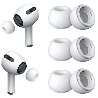 Abbildung von Ersatz Ohrstöpsel für Airpods Pro und 2 mit Loch zur Geräuschreduzierung, 3 Paar Silikon tragbarer Aufbewahrungsbox passend die Ladehülle (Klein)