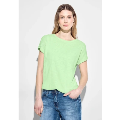 Abbildung von Cecil MIT Knopfdetail Tshirt basic, Damen, Größe: Small, Grün