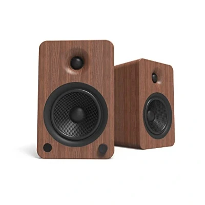 Abbildung von Kanto YU6WALNUT Powered Speakers with Bluetooth Built in Phono Preamp 200W Peak Power 1&quot; Silk Dome Tweeter and 5.25&quot; Kevlar Driver Auto Standby Startup Remote Included Pair Walnut