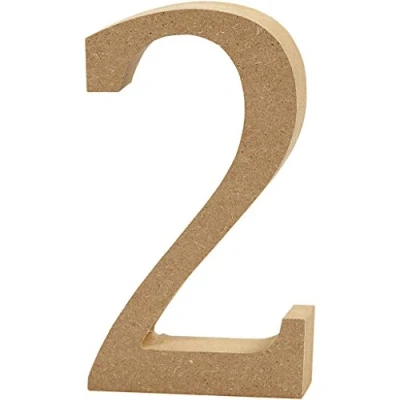 Abbildung von Creativ Deko Nummer &quot;2&quot;, MDF, 13 x 2 cm, Braun