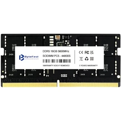 Abbildung von ByteFest DDR5 RAM 16GB 5600MHz PC5 44800 CL46 1.1V SODIMM On Die ECC 262 Pin Laptop/Notizbuch Arbeitsspeicher Speichermodul