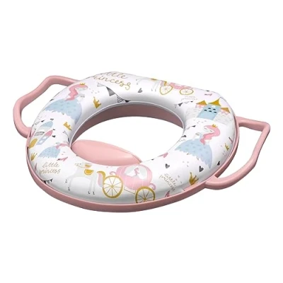 Abbildung von Lorelli Baby Toilettensitz mit Handgriff, 6 cm, weich gepolstert Spritzschutz aus Kunststoff