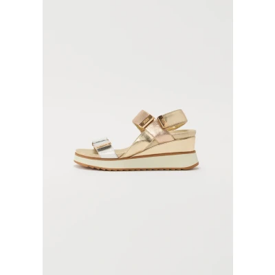 Abbildung von XTI Plateausandalette, Damen, Größe: 37, Gold Schuhe