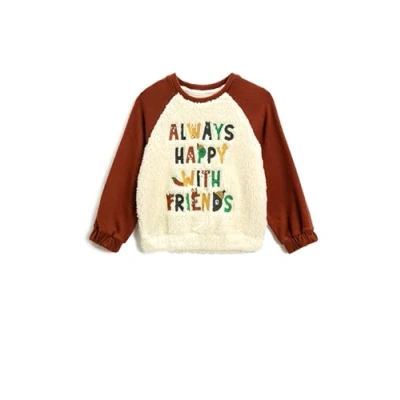 Abbildung von Koton Babyboy Shearling Knit Detail Sweat Embroidered