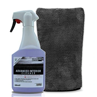 Abbildung von detailmate Innenraumreiniger Set: ValetPRO Advanced Interior Cleaner RTU 500ml Mikrofaser Präzisionshandschuh 1000GSM