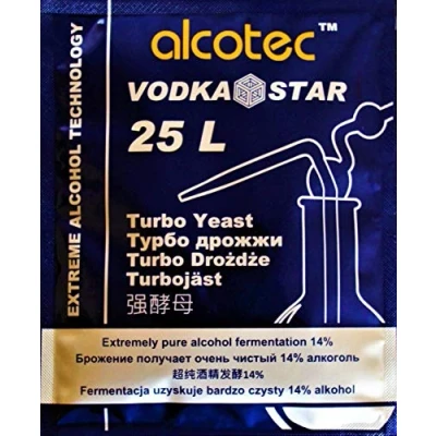 Abbildung von AlcoTec HUGBERT Turbohefe Vodka Star Alkohol Gärhefe Hefe Brennhefe 14%, 40 Stück