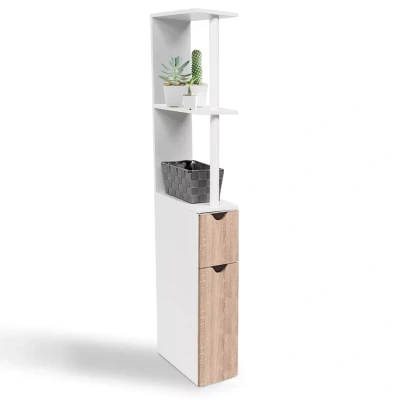 Abbildung von ProBache WC Schrank, Holz, platzsparend, für Toilette, 2 Türen Buche