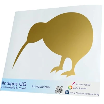 Abbildung von INDIGOS UG Aufkleber Autoaufkleber JDM Die Cut Auto 160x120 mm Kiwi Neuseeland Gold Heckscheibe Heckscheibenaufkleber Sticker Tuning
