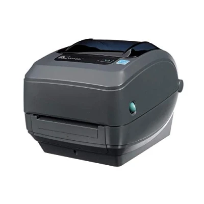 Abbildung von GX430T Zebra Drucker Thermotransfer Desktop für Versandetiketten, Barcodes, Quittungen, Etiketten, Armbänder USB Schnittstelle, 4 Zoll, mit Netzteil (erneuert)