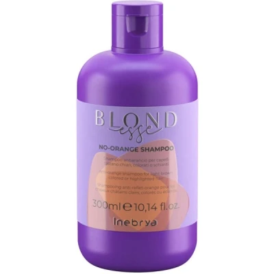Abbildung von Anti Orangen Shampoo, ideal für alle hellbraunen, gefärbten oder aufgehellten Haare No Orange Blondesse INEBRYA 300 ml