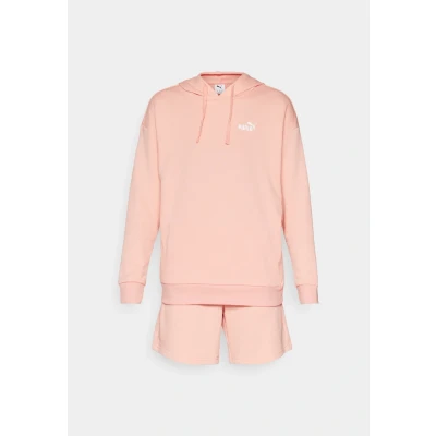 Abbildung von Puma Short Hooded Relaxed SUIT SET Trainingsanzug, Damen, Größe: XL, Pink fruit