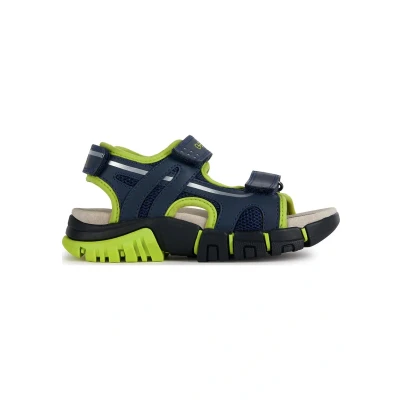 Abbildung von Geox Dynomix FÜR Trekkingsandale für Kinder, Größe: 32, Blau/gelb Schuhe
