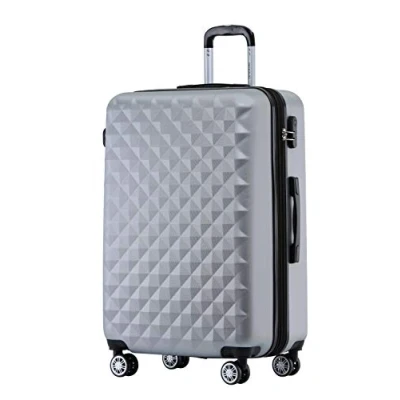 Abbildung von BEIBYE Zwillingsrollen 2066 Hartschale Trolley Koffer Reisekoffer Gepäck M L XL Set (Silber, L)