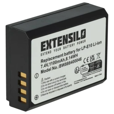 Abbildung von EXTENSILO Akku kompatibel mit Canon EOS 2000D, 4000D, 1200D, 1100D, 1300D Kamera (1100mAh, 7,4V, Li Ion)
