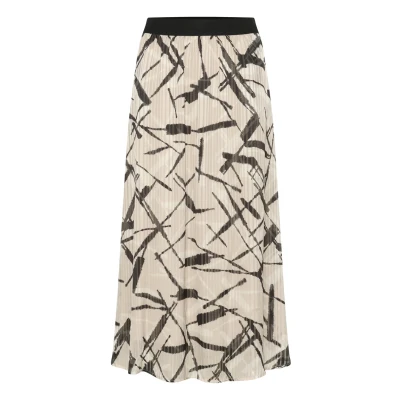 Abbildung von Kaffe Kaarchy Maxirock, Damen, Größe: 34, Feather gray black graphic