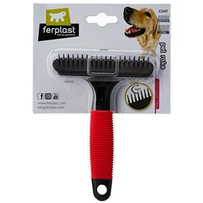 Abbildung von Ferplast Rechenkamm für Hunde GRO 5872, Rotierende, abgerundete Zähne, Ideal das Unterfell von Tieren mit mittleren und Langen Haaren, 15,5 x 11 3,3 cm