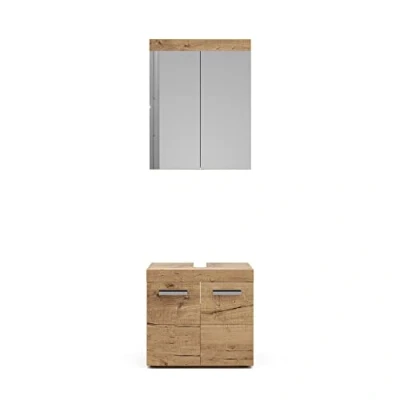 Abbildung von Vicco Badmöbel Set Luna, Eiche, 2 Teile, (2 St., er Set)