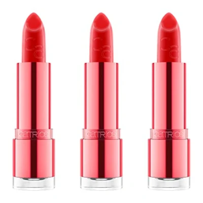 Abbildung von Catrice Wild Hibiscus Glow Lip Balm, Nr. 010, Rot, feuchtigkeitsspendend, pflegend, farbanpassend, natürlich, glänzend, vegan, ohne Alkohol, Parabene, Mikroplastikpartikel, 3er Pack (3x3.5g)