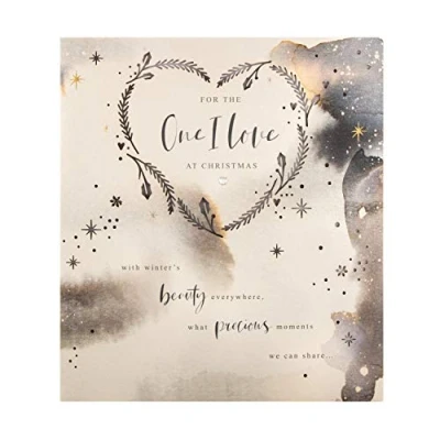 Abbildung von Hallmark Weihnachtskarte für die One I Love From Modernes marmoriertes Metallic Tinten Design