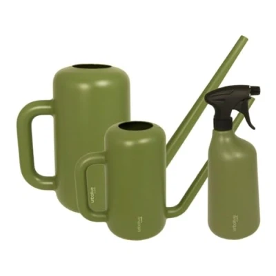 Abbildung von MePla Set Gießkanne Pilea 3,8L + 1.8L Sprüher 1,0L grün, wetterfest aus UV beständigem Kunststoff