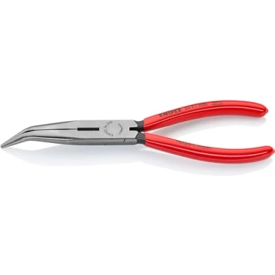 Abbildung von KNIPEX Flachrundzange mit Schneide (Storchschnabelzange) Kunststoff überzogen schwarz atramentiert 200 mm 26 21